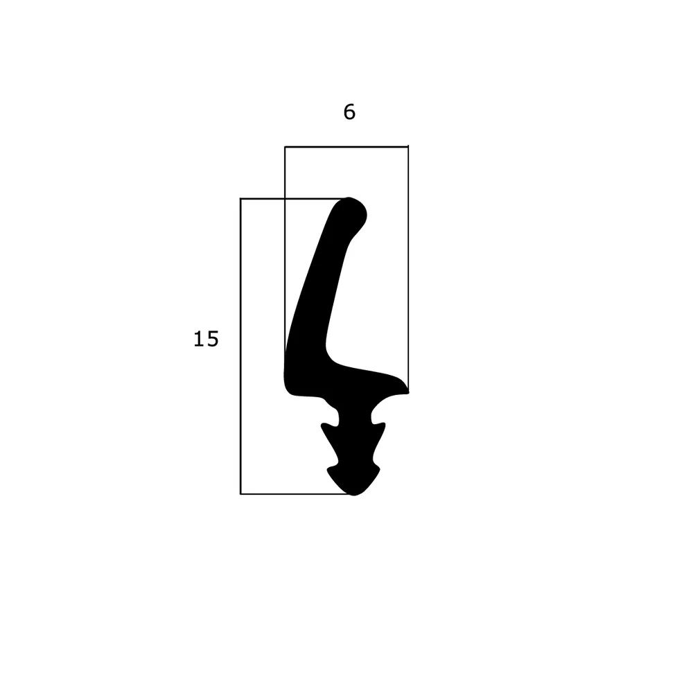 Lippendichtungen - Mitteldichtung für Metall- und Alufenster | 15 mm Höhe | Farbe: grau