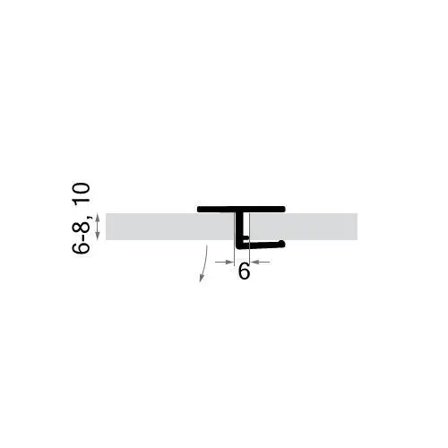 Dusch-Frontanschlagprofil | 6 - 8 mm Glasstärke | Farbe: transparent