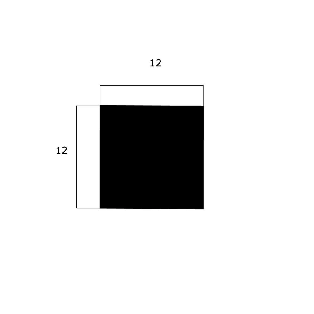 Moosgummi - Moosgummidichtung vierkant | 12 mm Höhe | Farbe: schwarz