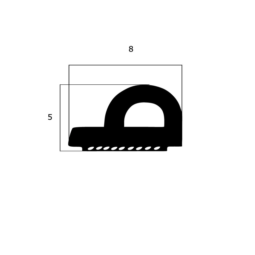 Türdichtung selbstklebend - Klebedichtung mit P-Profil | Spaltbreite: 3 – 5 mm | Farbe: weiß