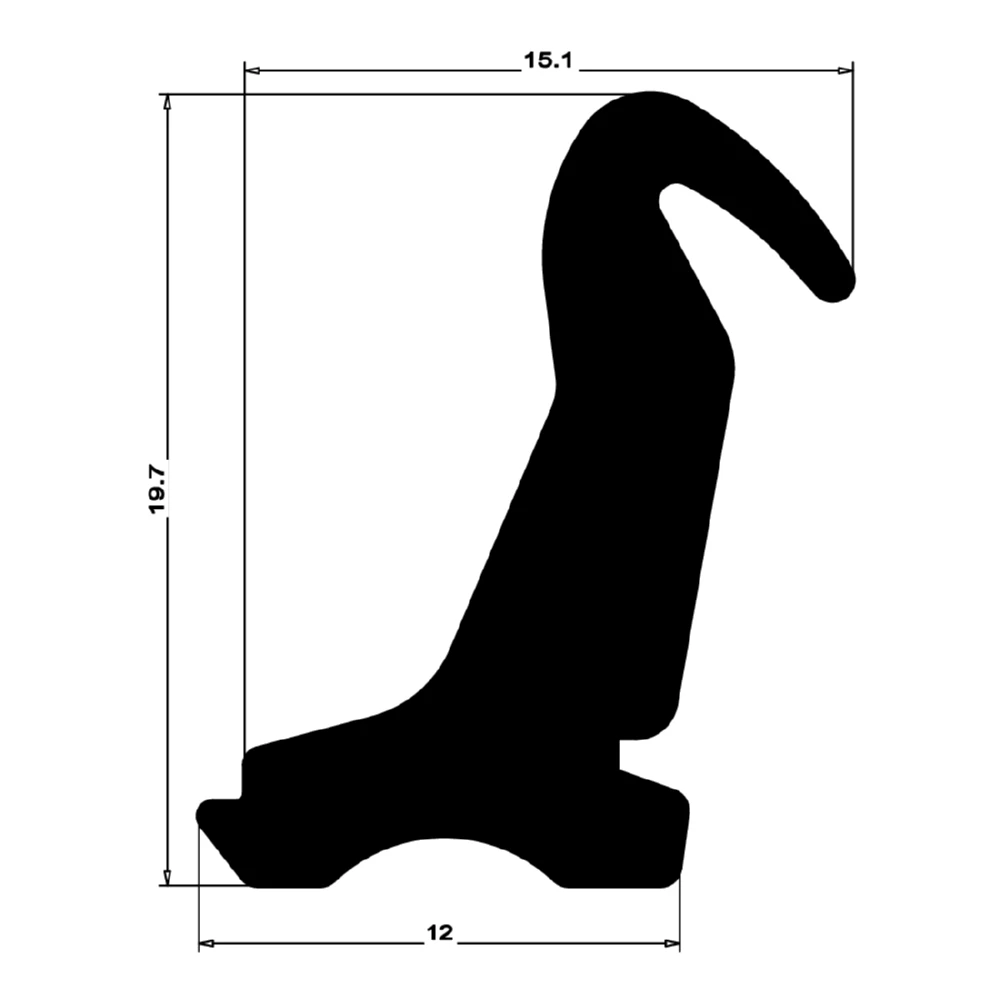 Mitteldichtung für Metall- und Alufenster | 15 mm Höhe | Farbe: schwarz
