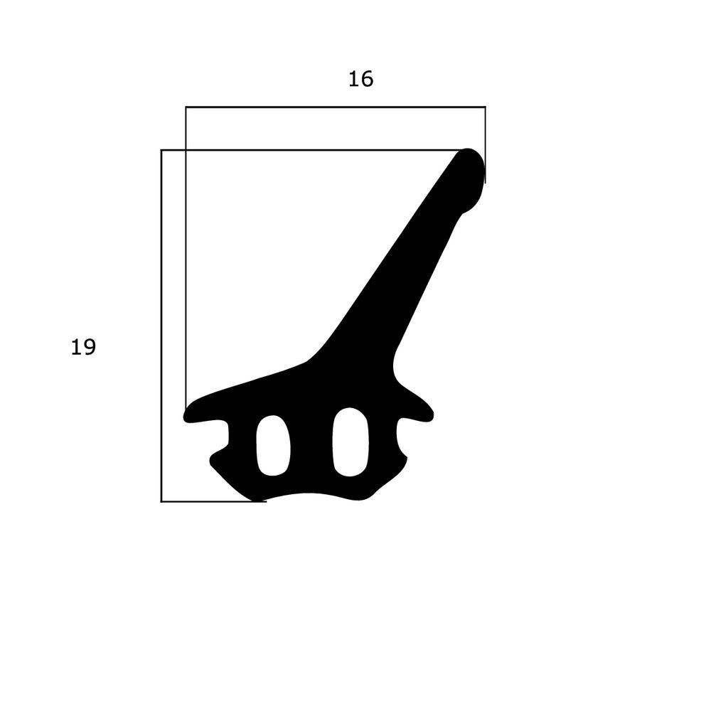 Mitteldichtungen - Mitteldichtung für Metall- und Alufenster | 19 mm Höhe | Farbe: schwarz