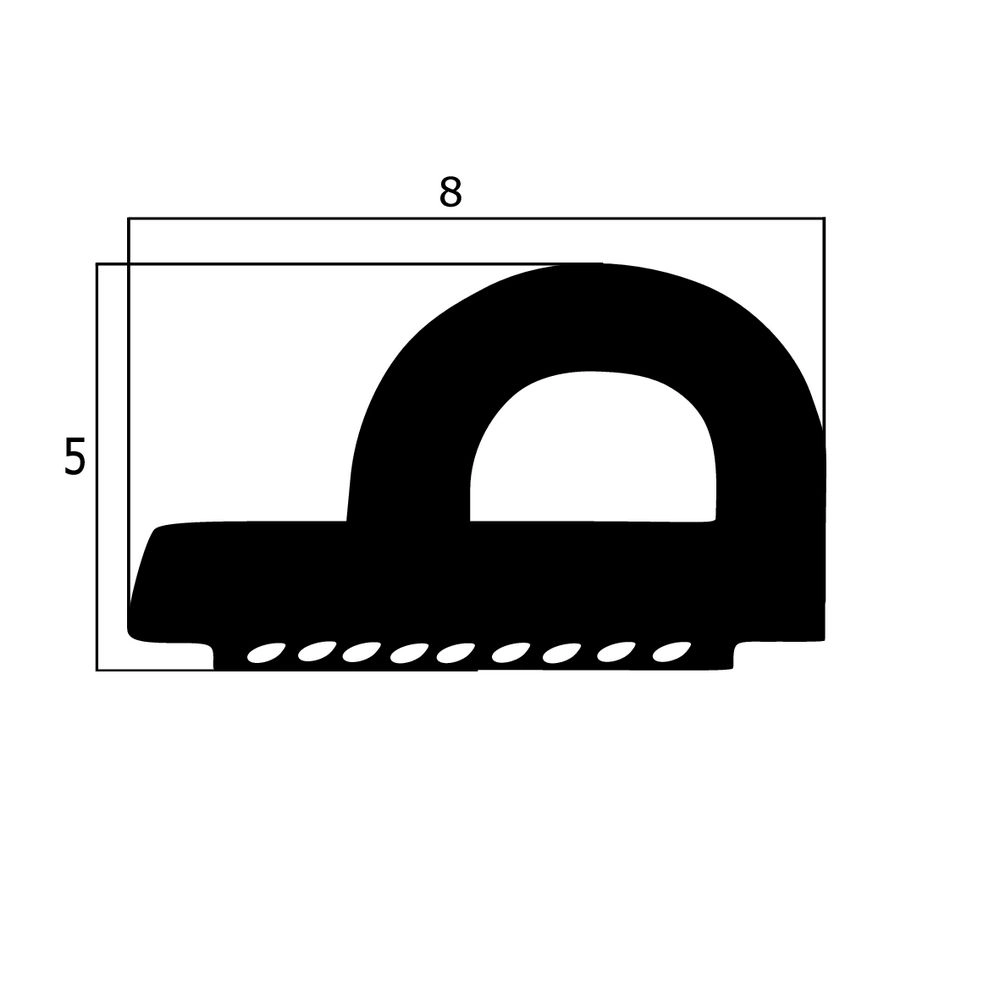 Türdichtung selbstklebend - Klebedichtung mit P-Profil | Spaltbreite: 3 – 5 mm | Farbe: braun