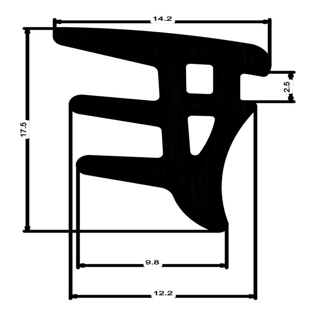 Verglasungsdichtung für Hartmann Fenster | 18 mm Höhe | Farbe: schwarz