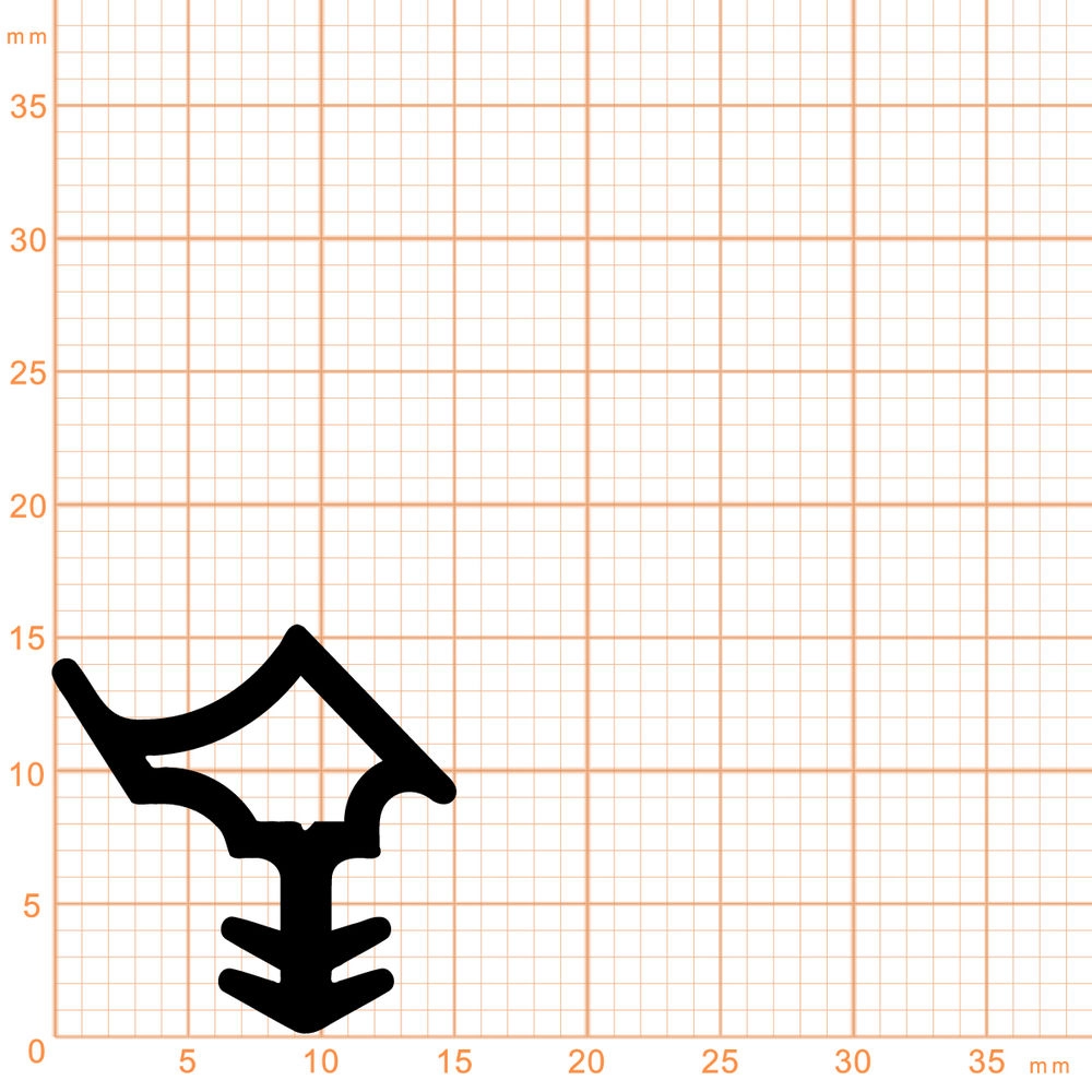 Türrahmen Dichtung - Stahlzargendichtung für Stahlzargen | 15 mm Breite | Farbe: weiß