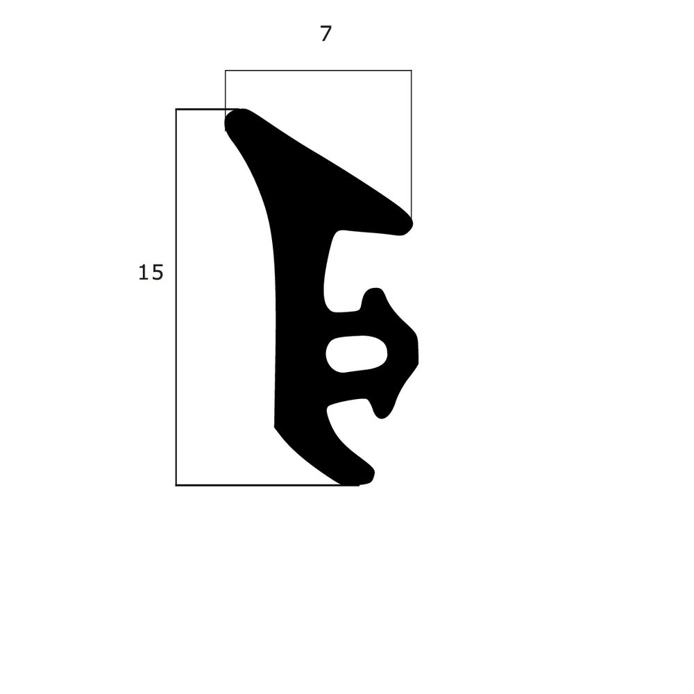 Türrahmen Dichtung - Anschlagdichtung für Fenster mit seitlichem Anschlag | 15 mm Höhe | Farbe: schwarz