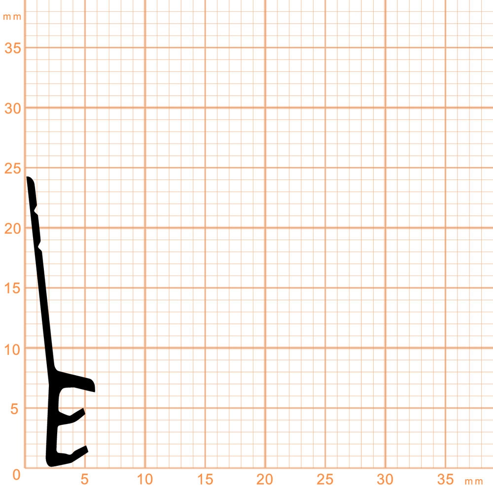 Flügelfalzdichtungen - Stulpdichtung für Fenster und Türen | 24,1 mm Höhe | Farbe: braun