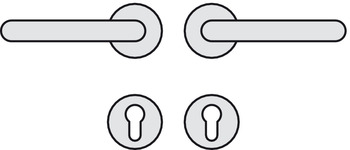 Türdrücker - Türdrücker-Garnitur mit Profilzylinder | Hoppe Paris E138Z/42KV/42KVS | Farbe: silber