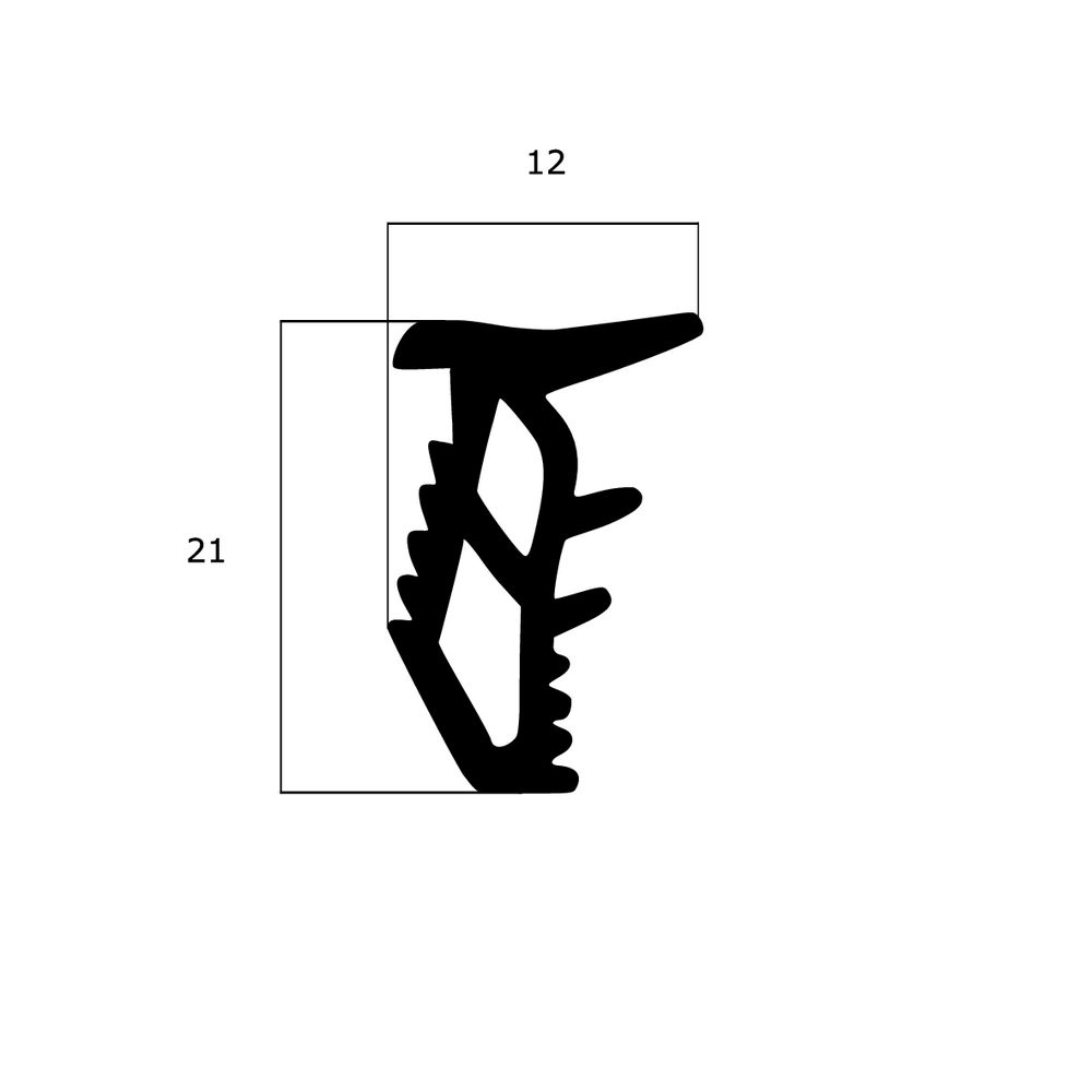 Verglasungsdichtungen - Verglasungsdichtung für Fenster | 12 mm Breite | Farbe: schwarz