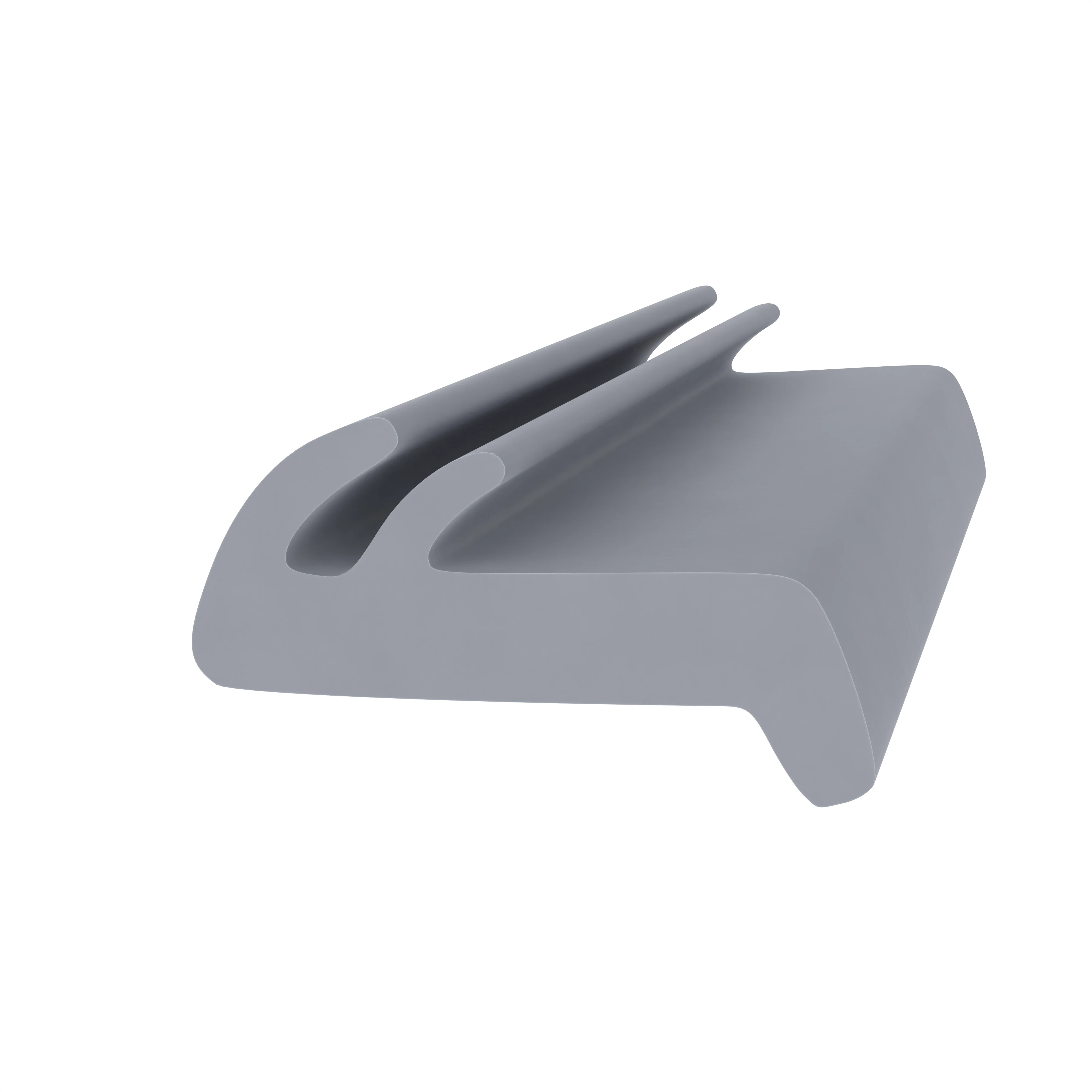 Lippendichtungen - Anschlagdichtung mit Lippe und glattem Fuß | 5 mm Höhe | Farbe: grau