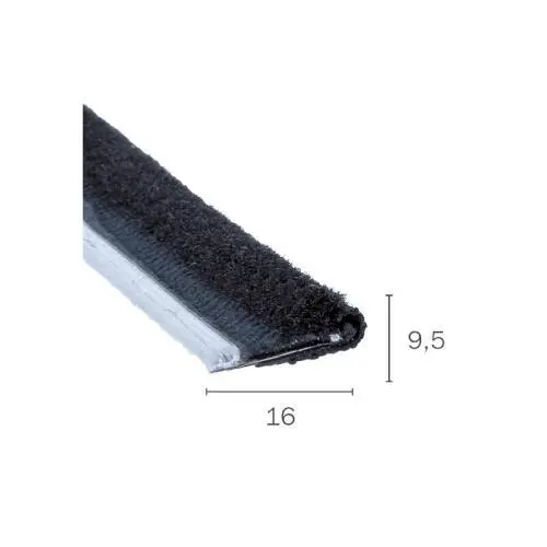 Bürstendichtung für Türen | Breite: 16 mm | Farbe: schwarz