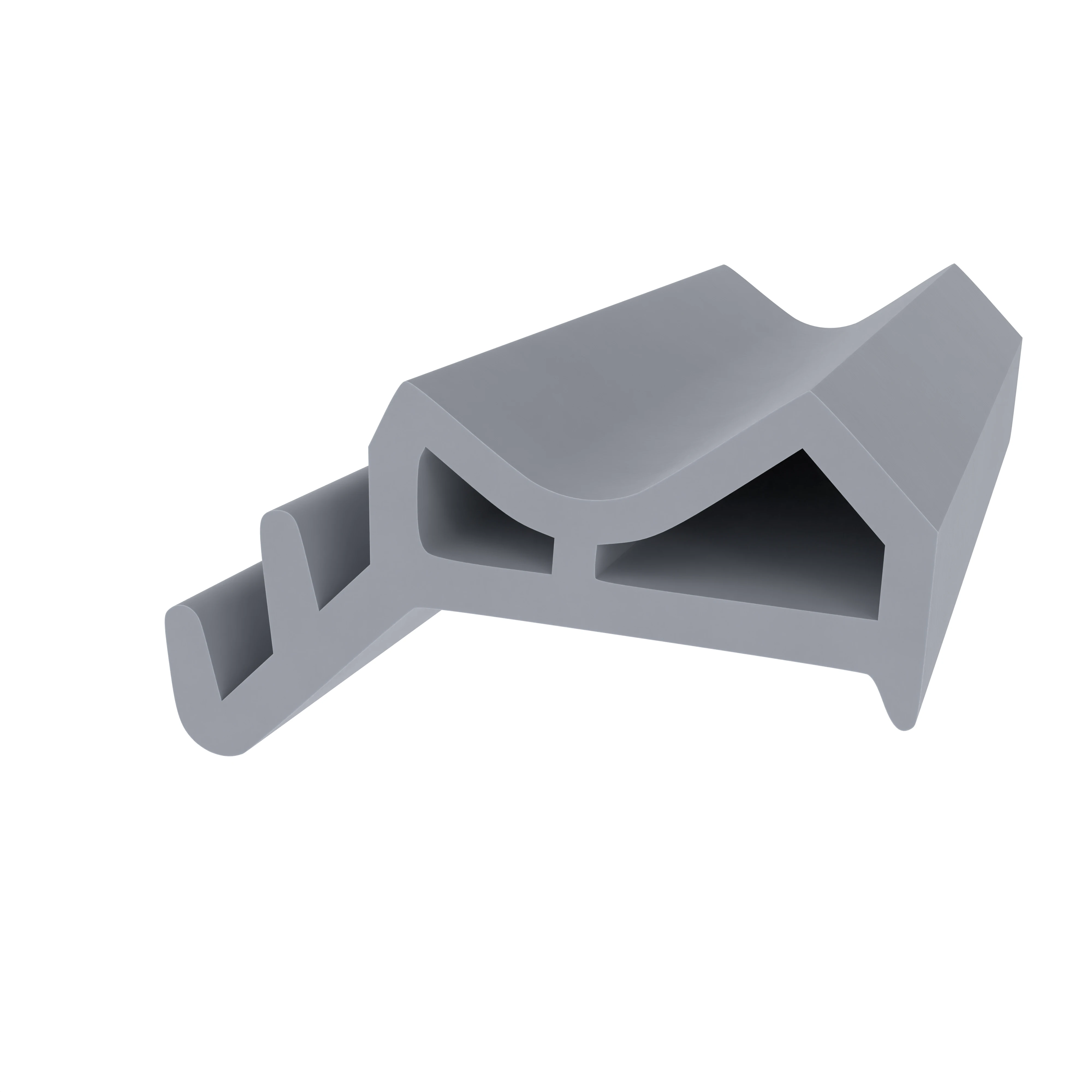 Stahlzargendichtung für diagonale Nuten | 10 mm Höhe | Farbe: grau