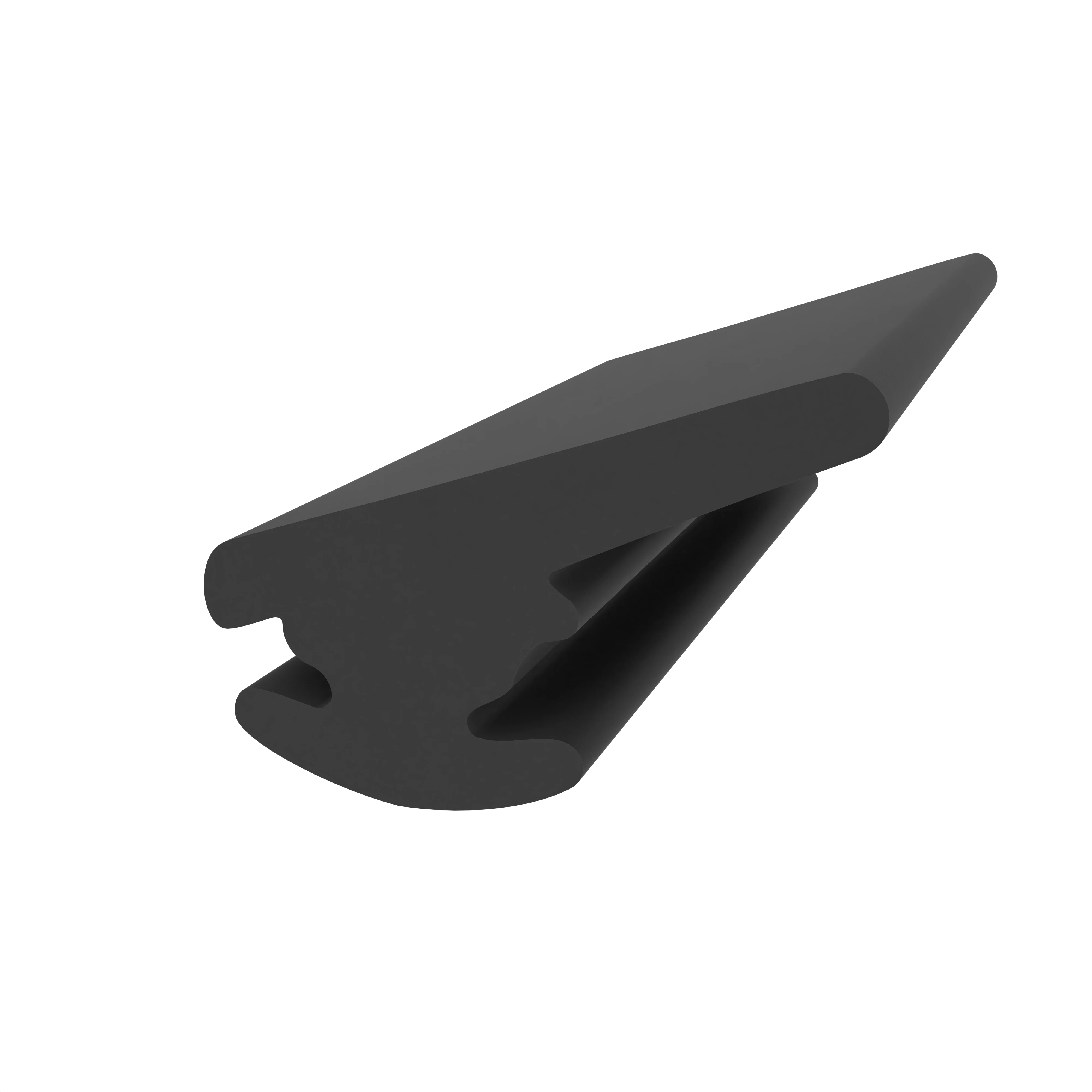 Lippendichtungen - Anschlagdichtung mit Lippe und profiliertem Fuß | 6 mm Höhe | Farbe: schwarz