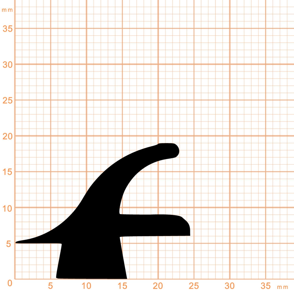 Voll- und Moosgummi-Profile - Kühlschrankdichtung Meterware | Höhe: 19 mm | Farbe: schwarz