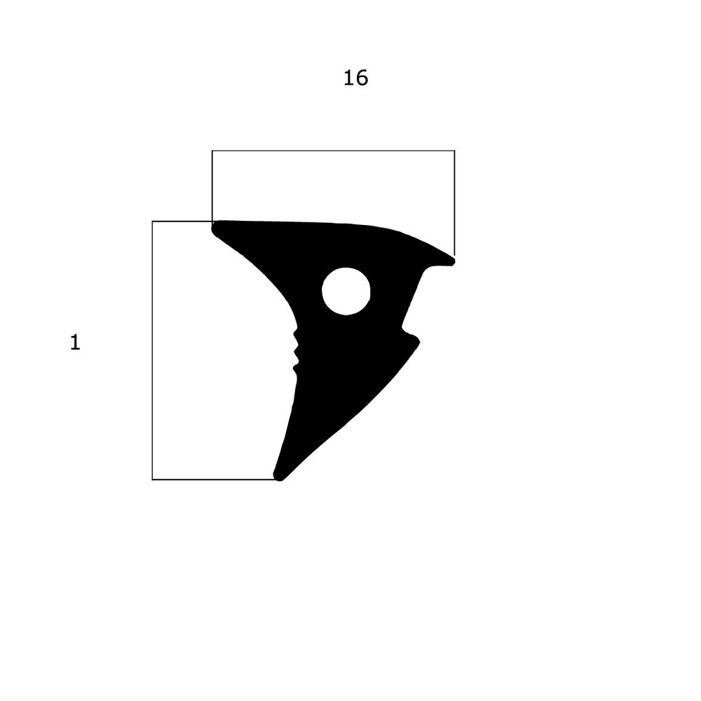Verglasungsdichtungen - Verglasungsdichtung für Fenster | 16 mm Breite | Farbe: schwarz