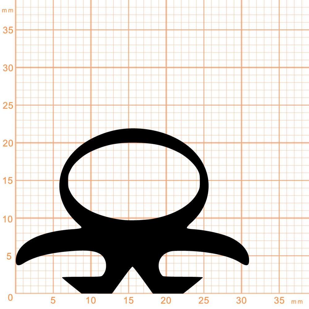 Kühlschrankdichtungen - Kühlschrankdichtungsrahmen | Höhe: 22 mm | Farbe: schwarz