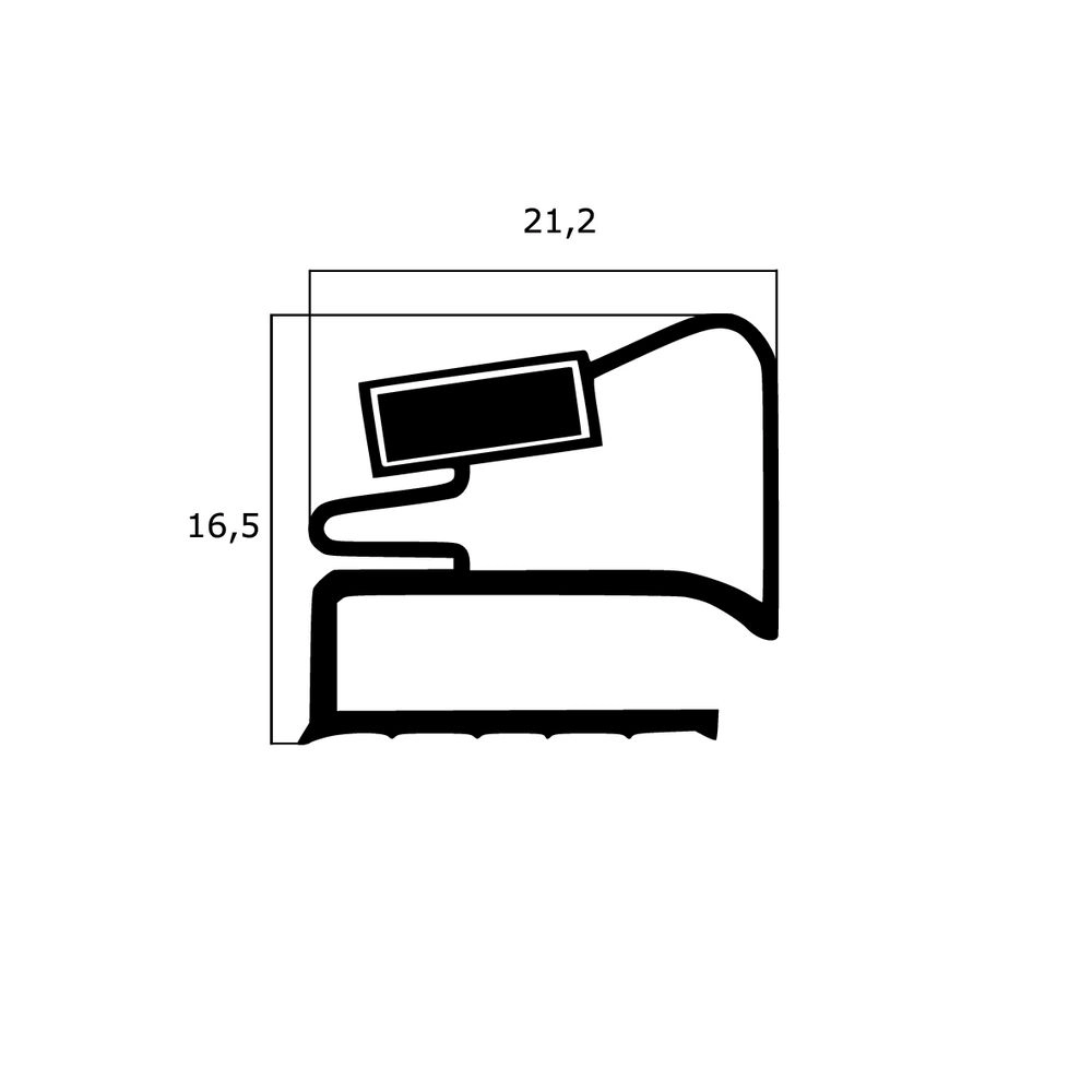 Zum Schrauben - Kühlschrankdichtungsrahmen | Höhe: 16,5 mm | Farbe: weiß
