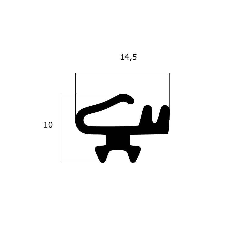 Lippendichtungen - Stahlzargendichtung für Stahltüren | 10 mm Höhe | Farbe: schwarz