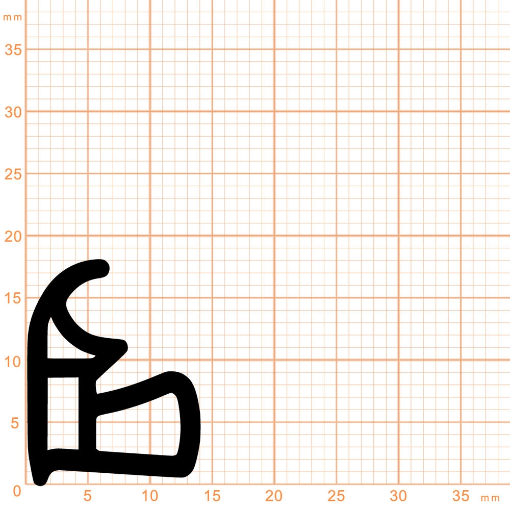 Türrahmen Dichtung - Stahlzargendichtung für Stahlzargen | 14 mm Breite | Farbe: beige