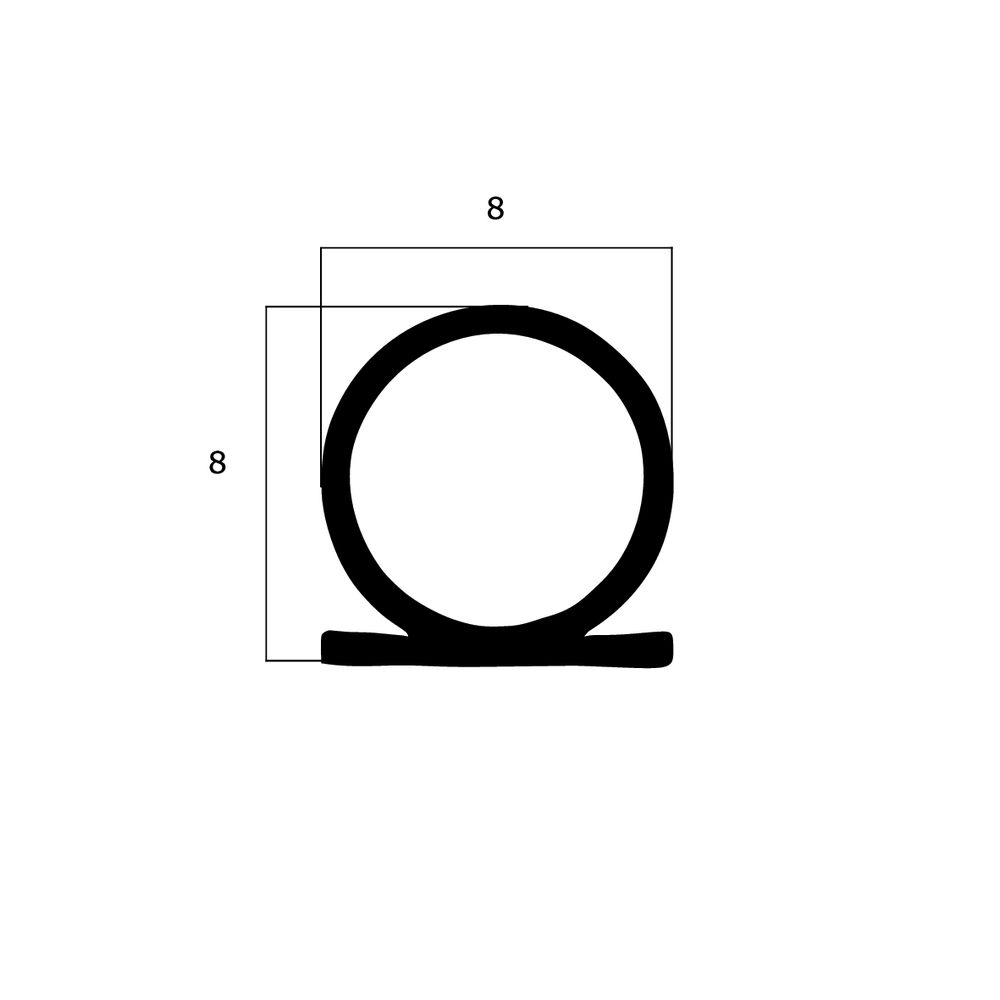 Türdichtung selbstklebend - Klebedichtung mit Omega-Profil | Spaltbreite: 1 – 8 mm | Farbe: braun