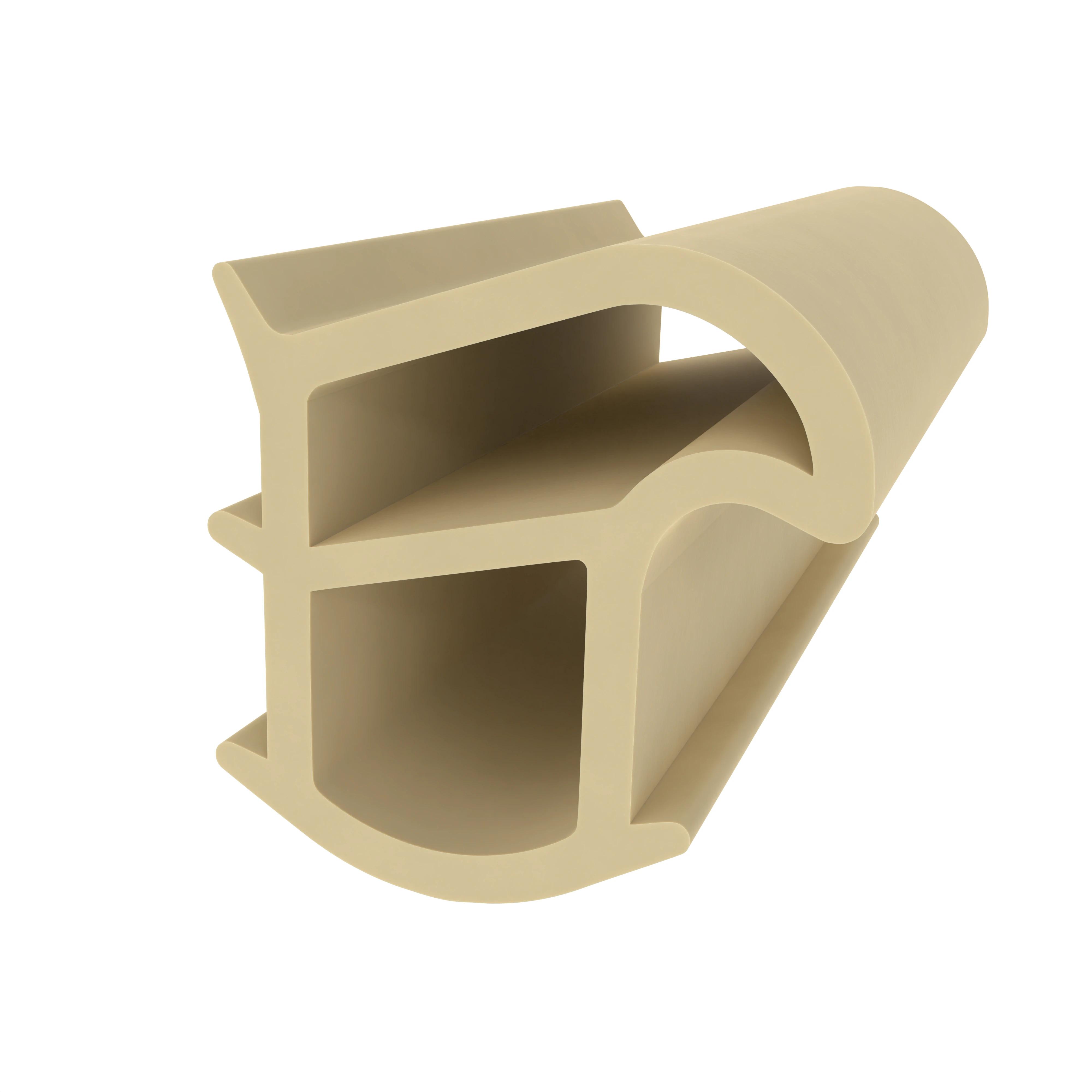 Türrahmen Dichtung - Stahlzargendichtung für senkrechte Nut | 15 mm Höhe | Farbe: beige