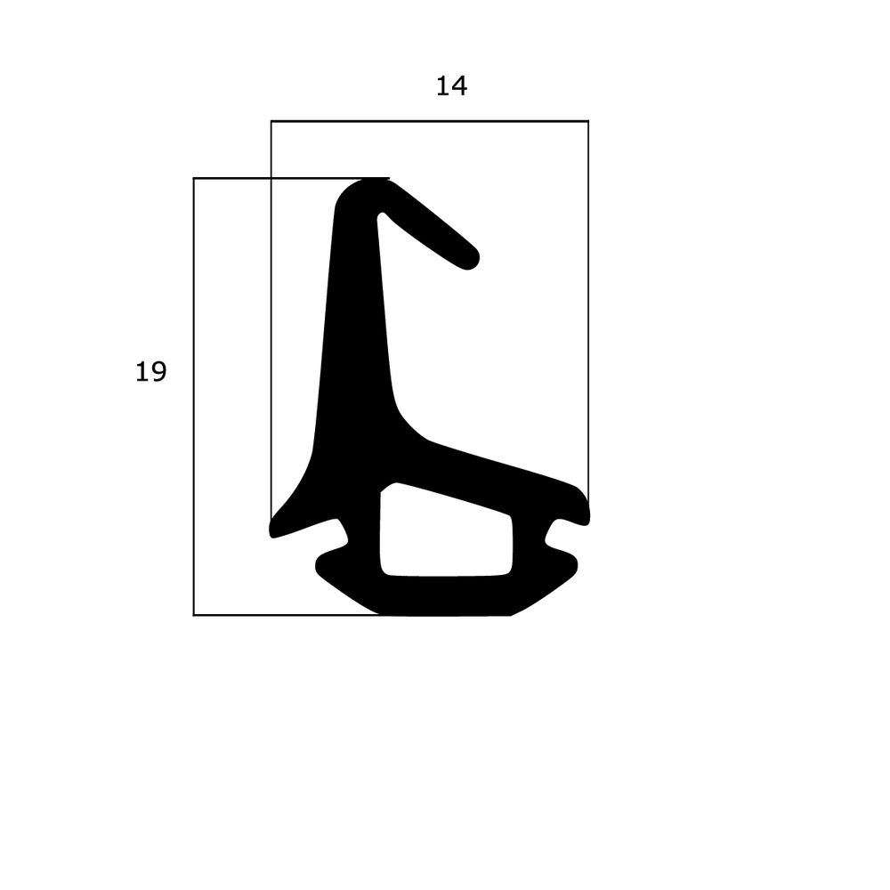 Mitteldichtungen - Mitteldichtung für Reynolds Kunststofffenster | 19 mm Höhe | Farbe: schwarz