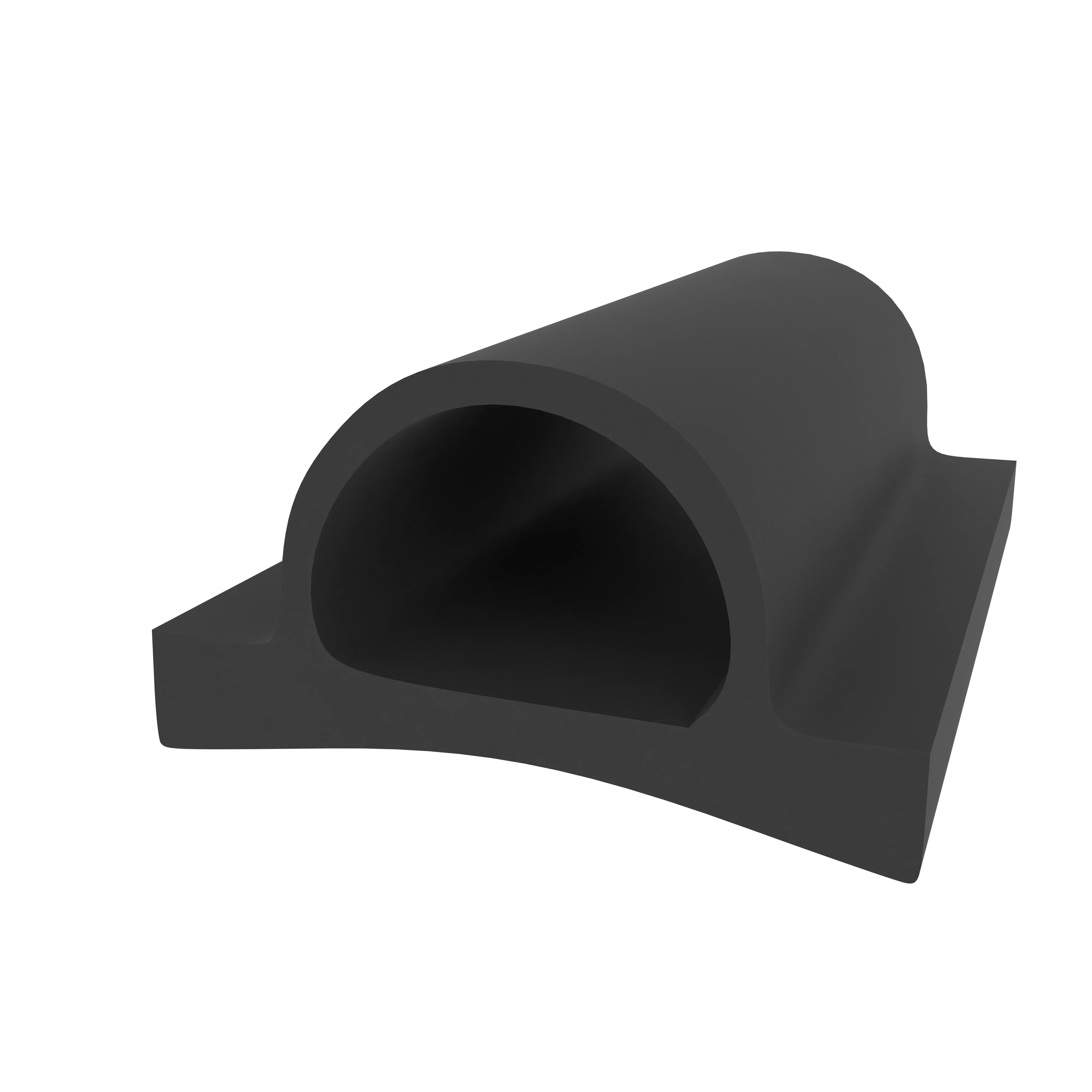 Lippendichtungen - Anschlagdichtung mit Schlauch für Fenster | 6 mm Höhe | Farbe: schwarz