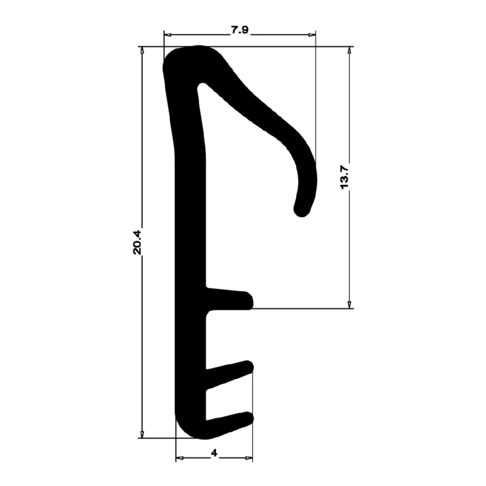 Stahlzargendichtung für Stahlzargen | 8,5 mm Breite | Farbe: grau