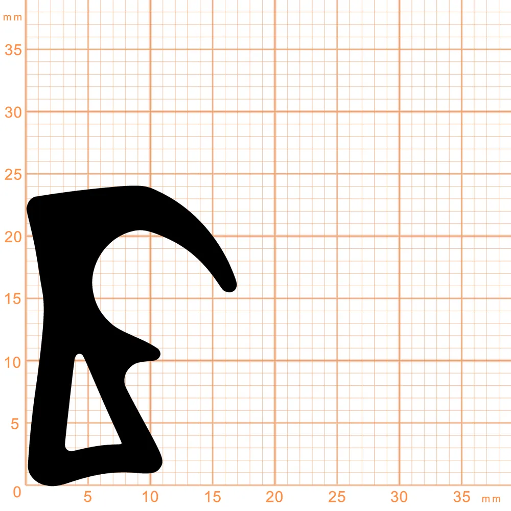 Türrahmen Dichtung - Stahlzargendichtung für Stahlzargen | 17 mm Breite | Farbe: grau