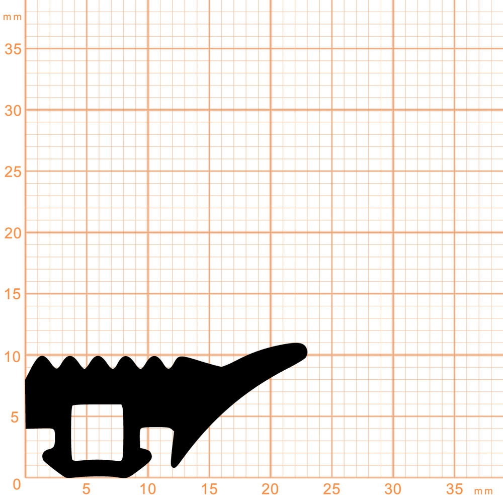 Verglasungsdichtungen - Verglasungsdichtung für Fenster | 23 mm Breite | Farbe: schwarz
