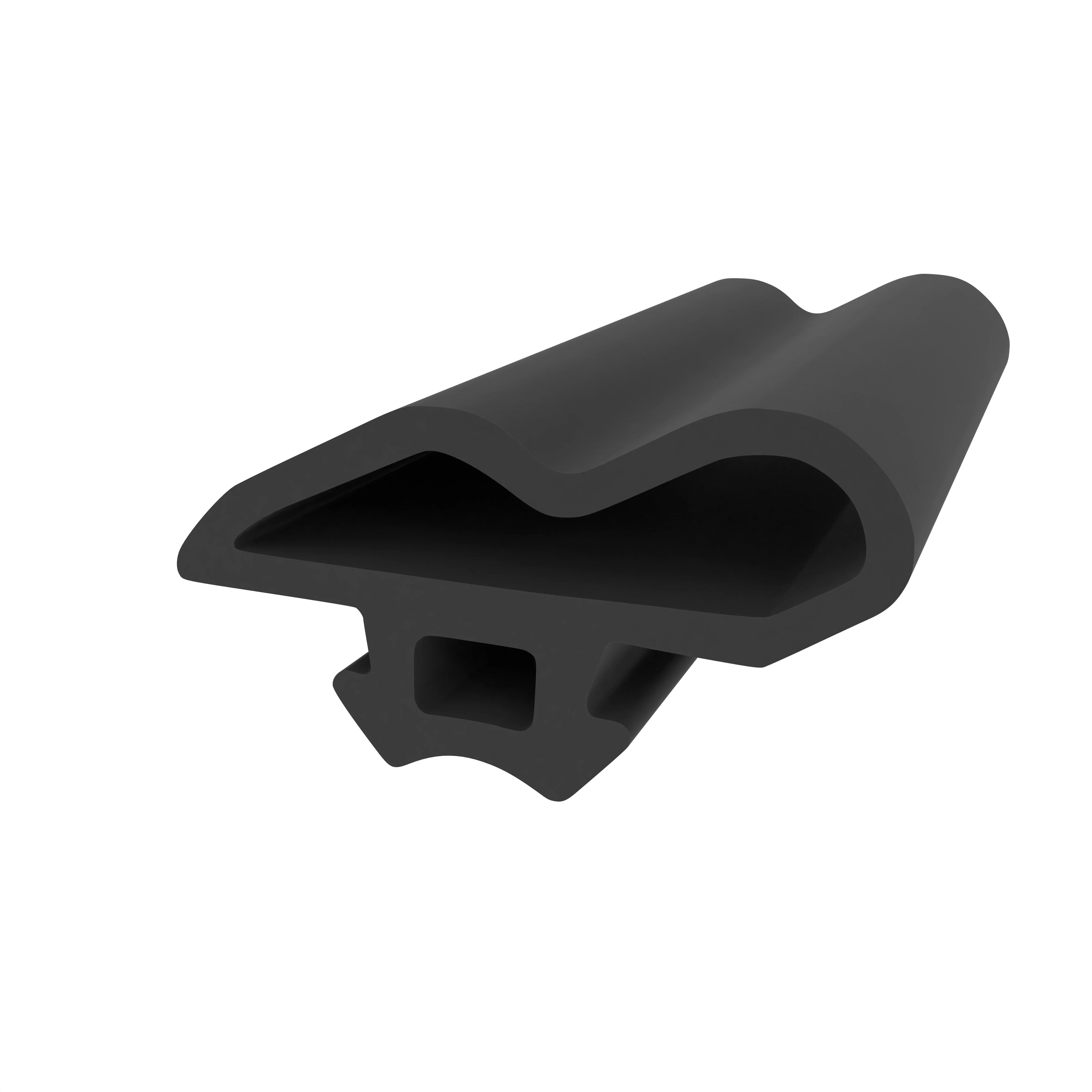 Lippendichtungen - Anschlagdichtung mit Schlauch für Kömmerling Fenster | 14 mm Höhe | Farbe: schwarz