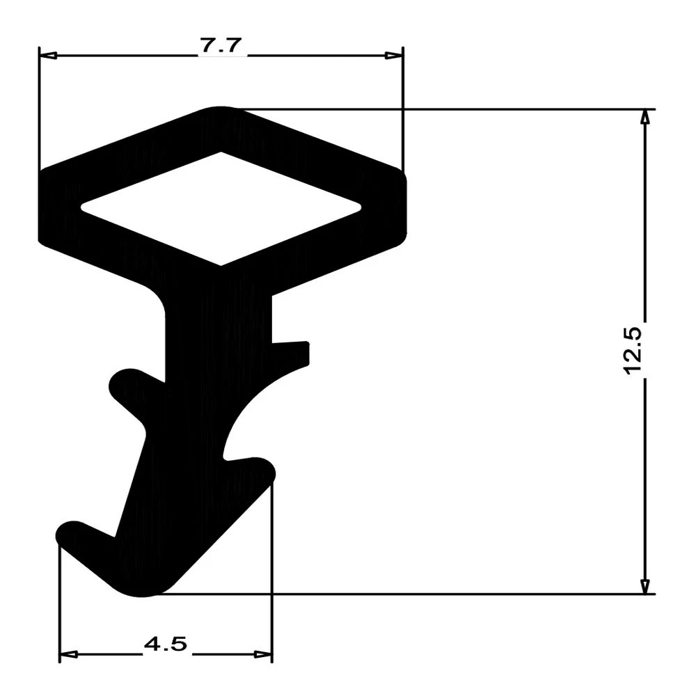 Stahlzargendichtung für Jansen Metalltüren | 13 mm Höhe | Farbe: schwarz