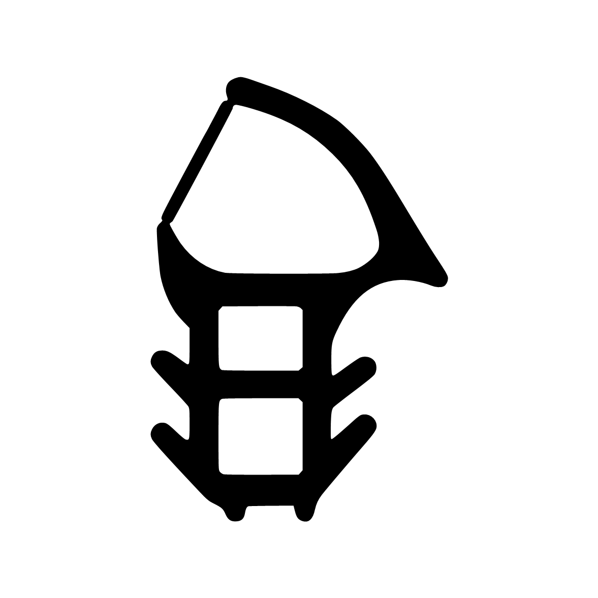 Türrahmen Dichtung - Stahlzargendichtung für Stahlprofile | 14 mm Breite | Farbe: grau