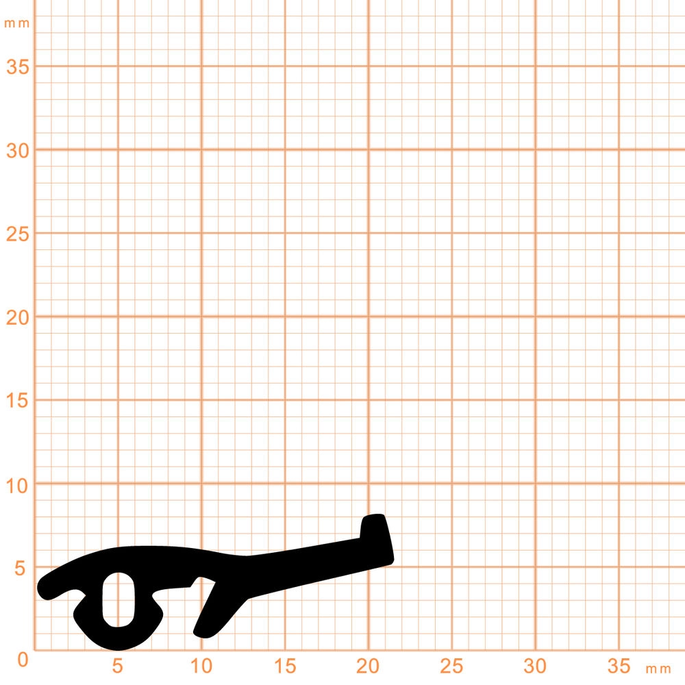 Türrahmen Dichtung - Anschlagdichtung für seitlichen Anschlag | 8 mm Breite |  Farbe: schwarz