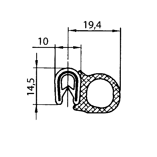 Kantenschutzprofil | Höhe: 14,5 mm | Farbe: schwarz