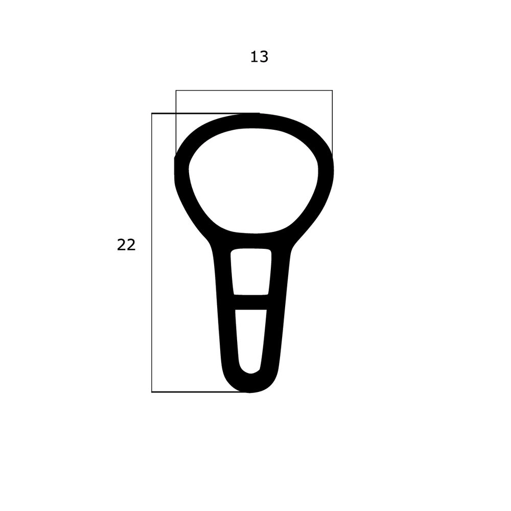 Türrahmen Dichtung - Stahlzargendichtung für Stahlrahmen | 22 mm Höhe | Farbe: beige