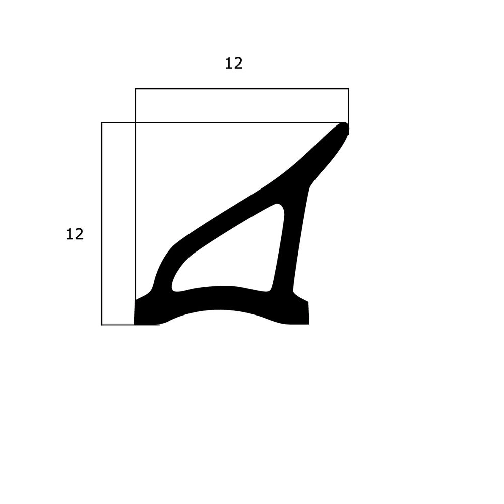 Mitteldichtungen - Mitteldichtung für Kunststofffenster | 12 mm Höhe | Farbe: schwarz
