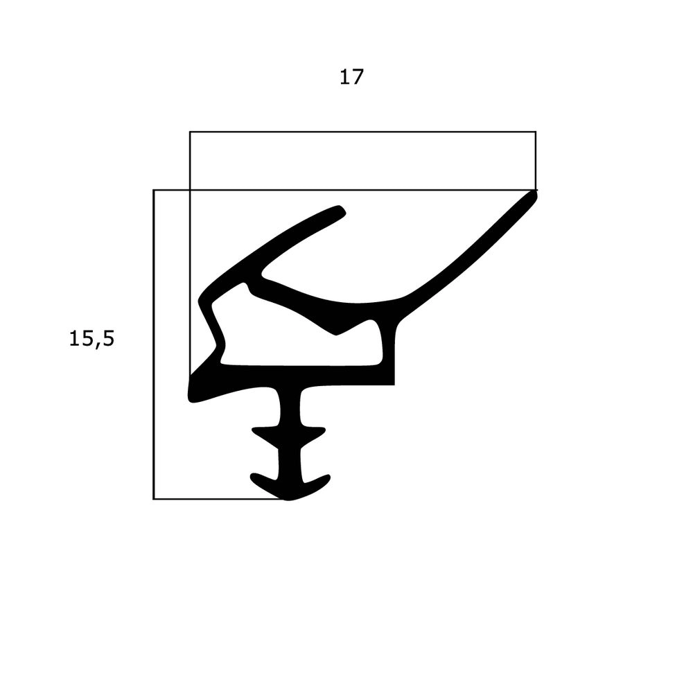 Rauchdichtung Feuerschutzdichtung - Zimmertürdichtung für Haustüren | 15,5 mm Höhe | Farbe: schwarz