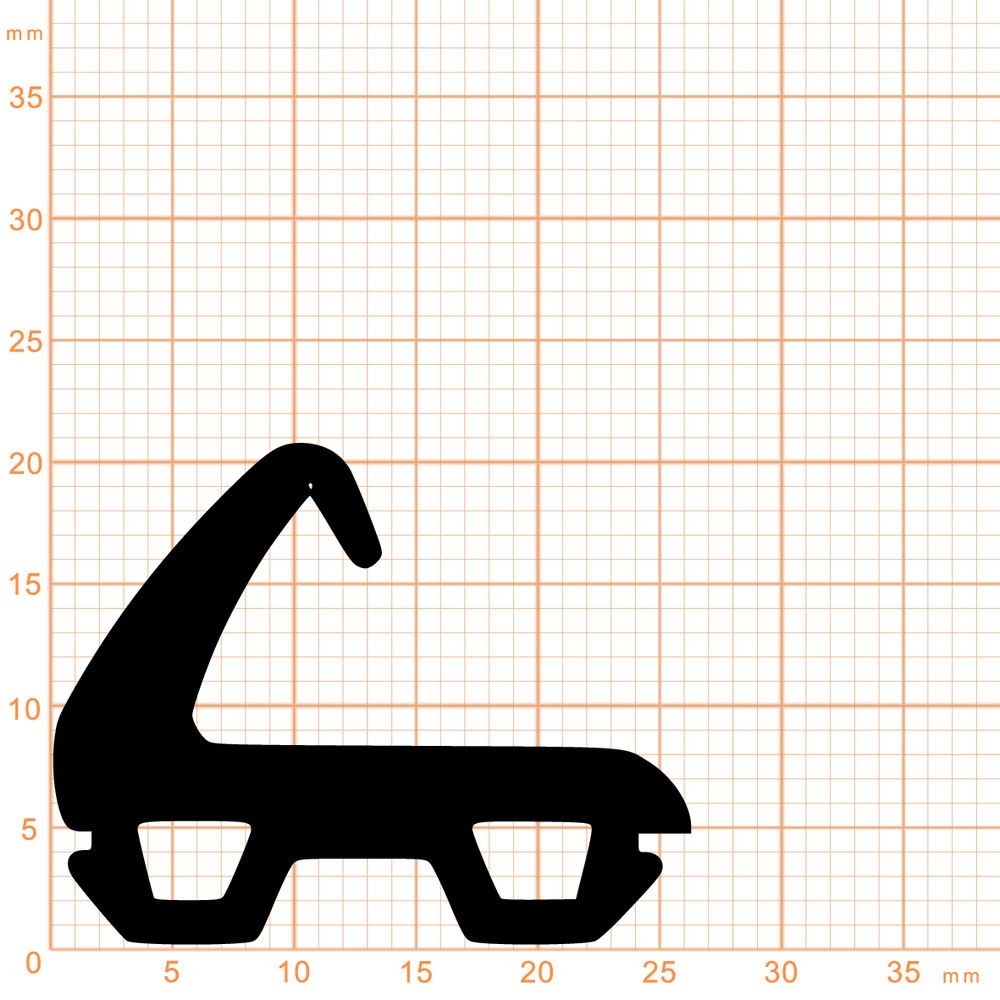 Mitteldichtung für Metall- und Alufenster | 21 mm Höhe | Farbe: schwarz