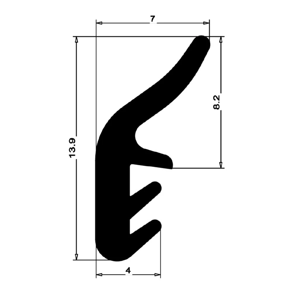 Anschlagdichtung für Holzfenster | 14 mm Höhe | Farbe: transparent