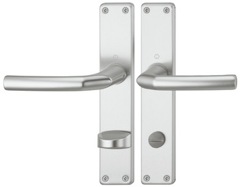 Türdrücker - Türdrücker-Garnitur für WC/Badezimmer | Hoppe Birmingham 1117/202SP | Farbe: silber