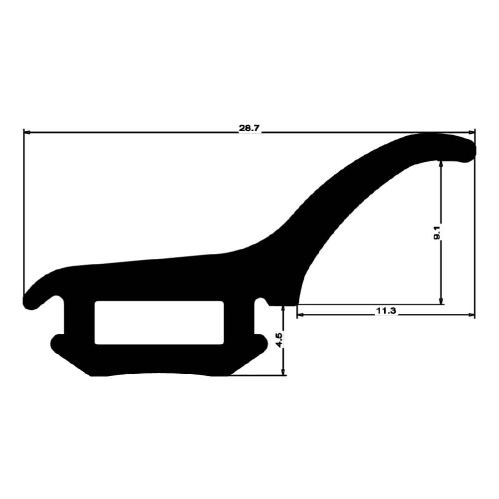 Mitteldichtung für Kunststofffenster | 16 mm Höhe | Farbe: schwarz