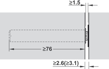 Zubehör Möbeltüren - Blum Druckschnäpper für Öffnungsunterstützung | Tip-On Langversion | Farbe: terraschwarz