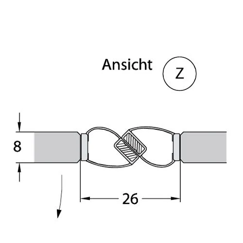 Selbstklebende Dusch-Magnetdichtung 180° Winkel|  8 – 12 mm Glasstärke | Farbe: transparent