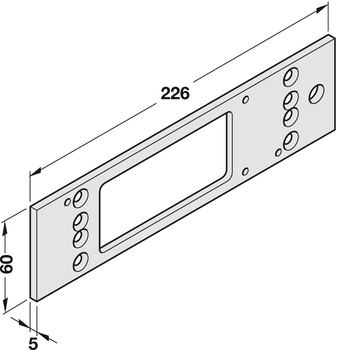 Türöffner & Türschließer - Montageplatte für Geze TS 3000 | Länge: 226 mm | Farbe: silber