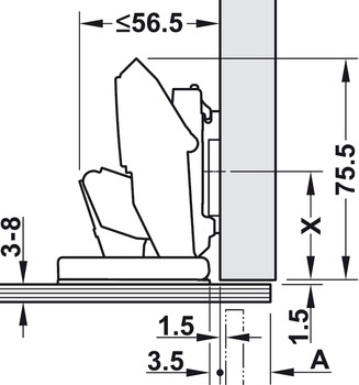 Scharniere - Blum Topfscharnier Clip Top Cristallo | mit Blumotion | Oberfläche: vernickelt