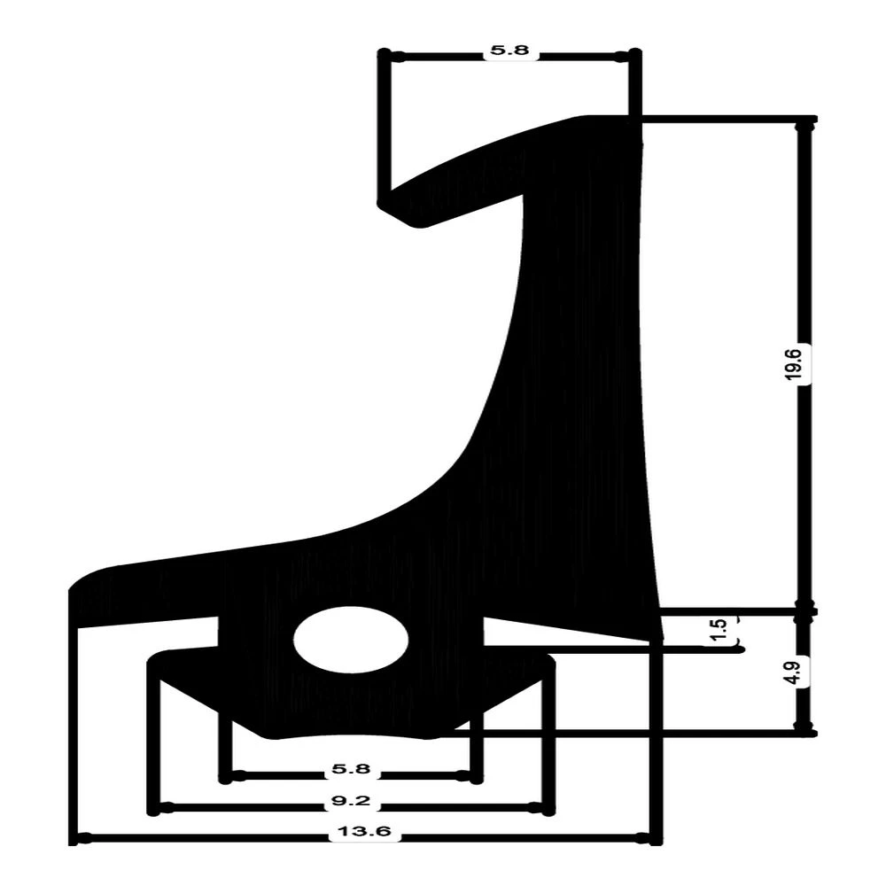 Mitteldichtung für Schüco Fenster | 26 mm Höhe | Farbe: schwarz