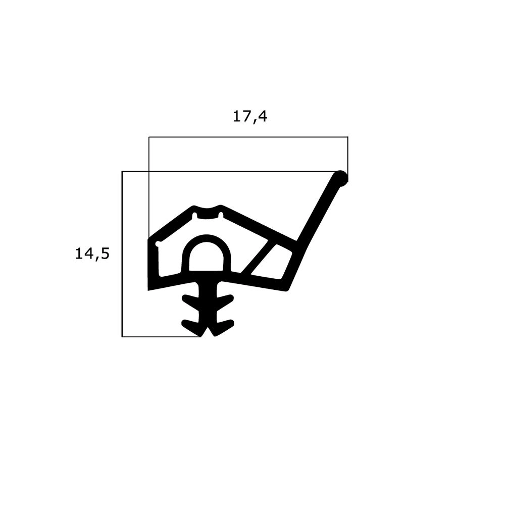 Türrahmen Dichtung - Holzzargendichtung für Holztüren | 12,3 mm Falzbreite | Farbe: schwarz
