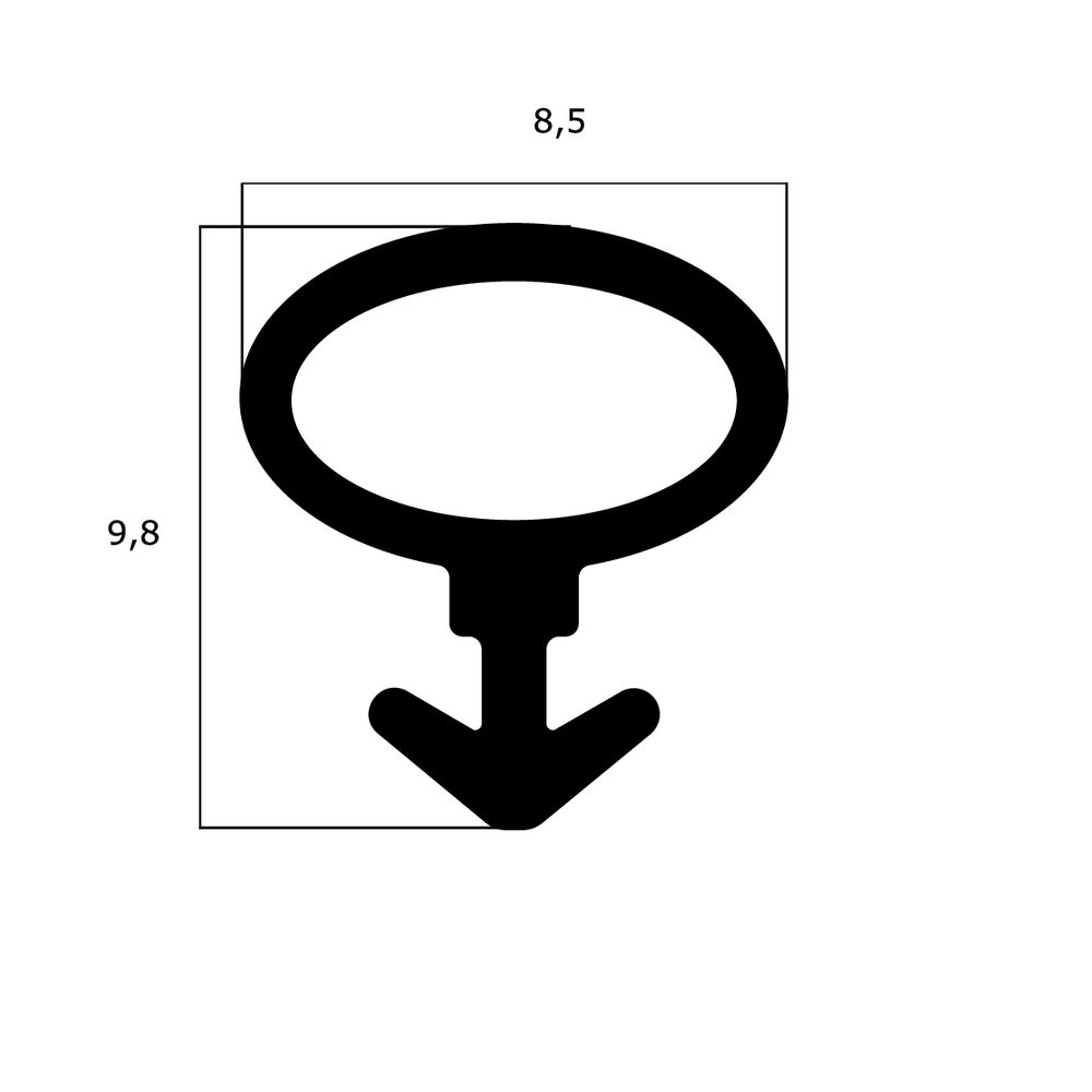 Schlauchdichtungen - Anschlagdichtung mit Schlauch für REHAU Fenster | 8,5 mm Breite | Farbe: weiß