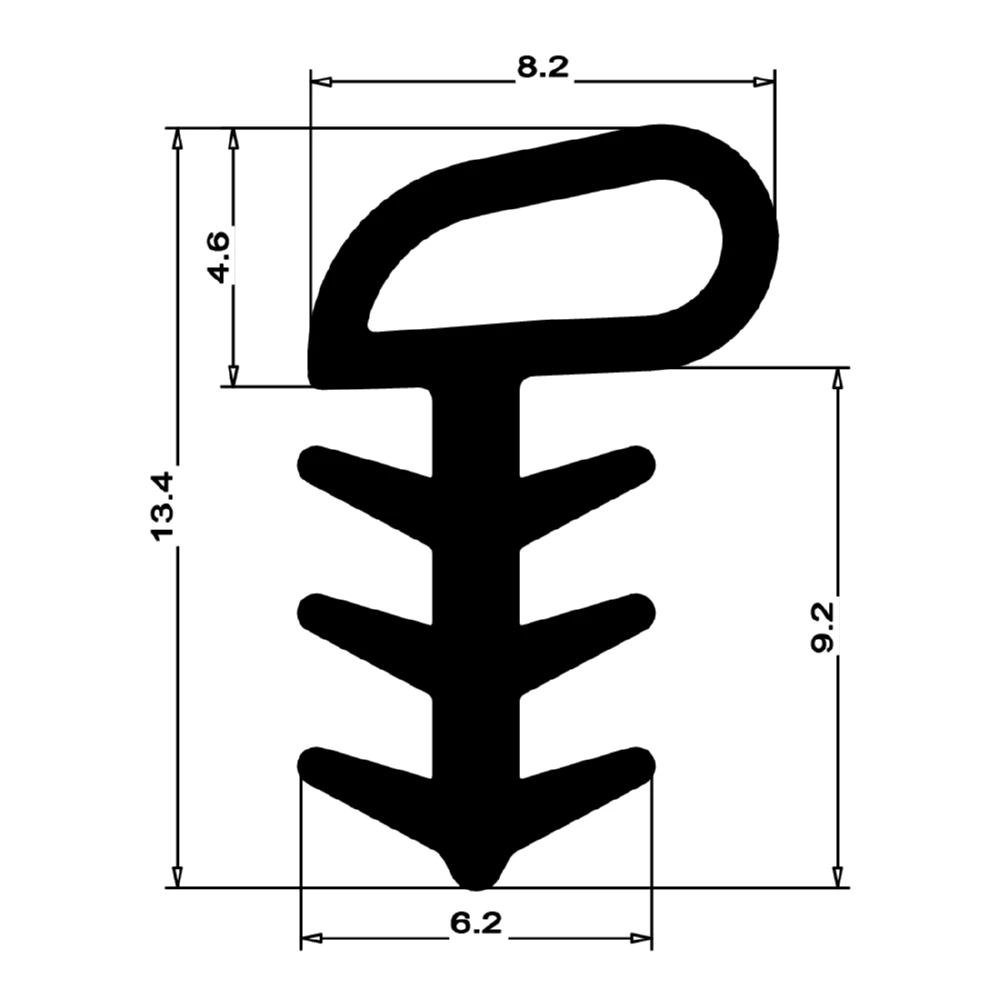 Holzzargendichtung für Haustüren | 8,5 mm Falzbreite | Farbe: transparent